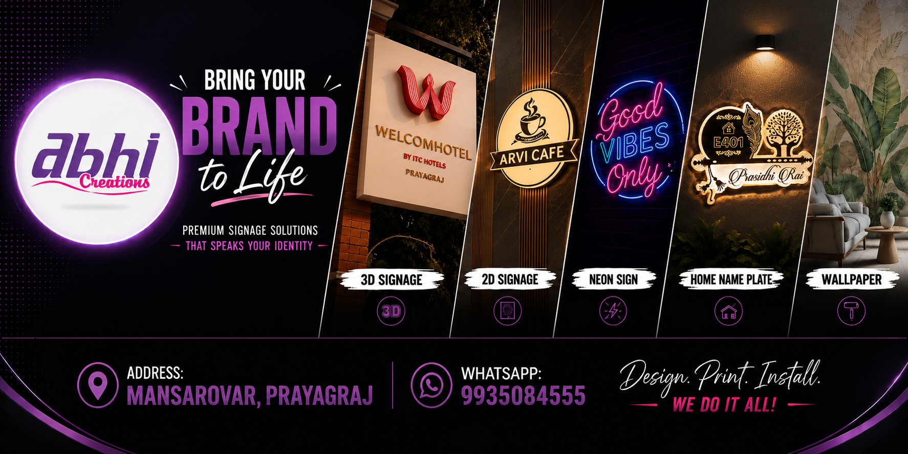 Neon sign advertisement banner