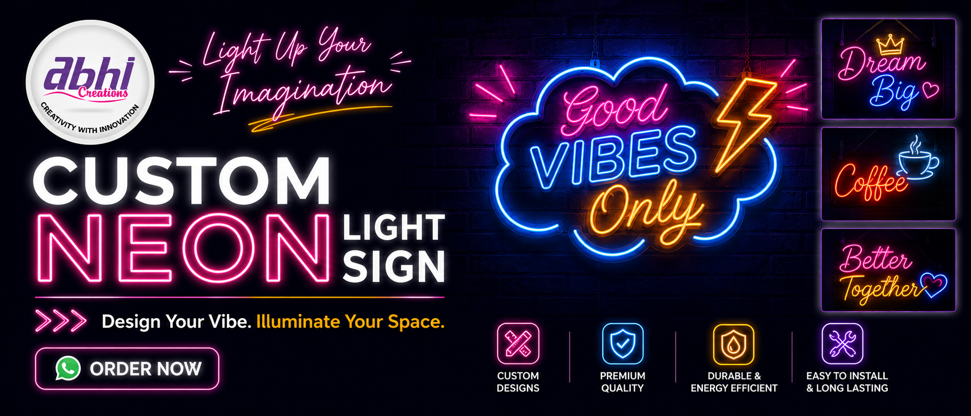 Neon sign advertisement banner